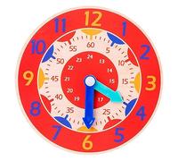 Watreketal 5.5 ''Orologio in legno Modello Learning Board Insegnamento per la cognizione del tempo per W/Mano mobile dei minuti per il bambino Te Insegnamento per i bambini Insegnamento all'asilo