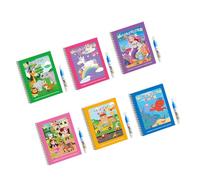 Watreketal 6 Pacchetto Libro per Acqua Bambini Dipinto Magico Carta Negazione Toner Pasticcio attività Arte Giocattolo Riutilizzabile Cuscinetto La Pittura Acqua