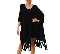 Watreketal Bikini con scollo a V Cover Up per le donne Abito da spiaggia allentato Nappe Costume da bagno Hollow Out Costume da bagno da donna nappe Abito da spiaggia scavato fuori costume da bagno