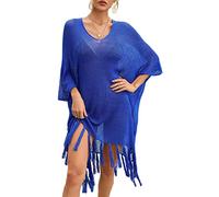 Watreketal Bikini con scollo a V Cover Up per le donne Abito da spiaggia allentato Nappe Costume da bagno Hollow Out Costume da bagno da donna nappe Abito da spiaggia scavato fuori costume da bagno