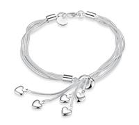Watreketal Bracciale A Cuore Catena Multilinea Per Donne Colori Argento Da Polso Matrimoni Impegno La Festa Gioielli Estetici Braccialetti Cuore Bracciale