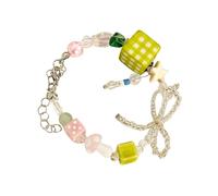 Watreketal Bracciale Vibrante Perle Caramelle con Accessorio per Accento Bowknot per Adolescenti E Bambini in Cerca E Individualità Fatti A Mano Bracciale in Perline Fatta A Mano