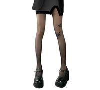 Watreketal Calze,Collant da donna vintage con stampa a farfalla trasparente anni '90, collant velati in seta, primavera autunno, estetica anni '90