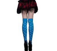 Watreketal Calze lunghe da donna con crocifisso sopra il ginocchio, calze lunghe da donna per uso quotidiano, Halloween, cosplay, feste, costume incrociato, blu cielo, Taglia unica