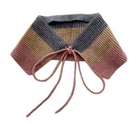 Watreketal Camicia con colletto staccabile, falso, retrò, camicetta, stampa, scialle nero, colletti staccabili per le donne, Polvere a strisce a tre colori, Taglia unica