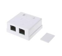 Watreketal Cat5e RJ45 8P8C Connettore UTP Non schermato Doppia Porta Desktop Mount Box Cat5e Modulo Informazioni Socket