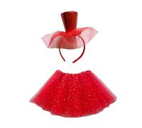 Watreketal Fascia per capelli, accessori per costume Mardigras per carnevale, celebrazioni, cappello scintillante, fascia per capelli, papillon, gonna in tulle, decorazione per il giorno