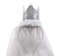 Watreketal Fascia per capelli, corone per feste di compleanno per ragazza, corone di compleanno, diademi da principessa, velo, festa di compleanno, corona da principessa
