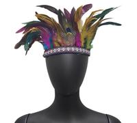 Watreketal Fascia per capelli, fascia per capelli per costume MardiGras decorazione per capelli indiana LasVegas Celebration Stage Performance Copricapo