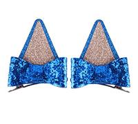 Watreketal Get-ready to shine! - Set di 2 fermagli per capelli con orecchie di gatto e orecchie di animale, con mollette, versatili