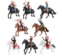 Watreketal Pacchetto 8 Cow Boy E Figurine Indiane Decorazione Da Scrivania Da Ufficio In Plastica Per Bambini E Adulti Bambole Corse Indiane