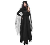 Watreketal Set di guanti con cappuccio da donna per Halloween, da sposa, per cosplay, diavolo per vampiro, set di guanti con cappuccio, set di ruolo per giocare in maschera e costumi scuri per la