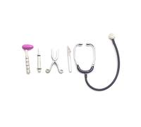Watreketal Strumenti Stetoscopio in Miniatura da 5 Impostano Accessori in Lega Realistici per 1/12 Bambola in Ospedaliera Scena Ruolo da Ruolo Stetoscopio per Bambini