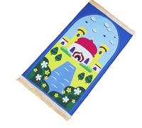 Watreketal Tappeto da preghiera musulmani lavabile con nappe morbido tappeto islamico tappetino modello cartone animato coperta da pavimento per bambini regalo coperta per bambini lavabile in