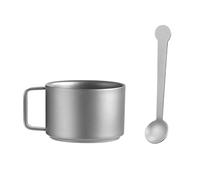 Watreketal Tazza da caffè portatile da 100 ml in metallo compatto da campeggio Drinkware Tazza da viaggio con manico per viaggi all'aperto campeggio casa portatile tazza d'acqua esterna con manico
