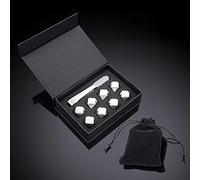 Watreketal Whisky Stone Gift Secchiello per il ghiaccio in acciaio inossidabile Pinze per ghiaccio e congelatore Metal Cooler Rock per vino Bourbon Acciaio inossidabile Maker