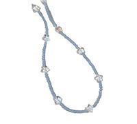 Watreketal Y2K Glass Heart Star Butterfly Bead Perline Cittadino Bracciale Per Donne Clavicle Chain Fashion Valentines Day Gifts Women A Forma Cuore Fashi