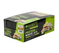 +Watt Protein+ White - Barretta proteica al 31% ricoperta con glassa di latte - Box 24 barrette - Gusto Cappuccino