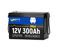 WattCycle Batteria al litio 12V 300Ah (280AH) LiFePO4, protezione dalle basse temperature, 15000 cicli, uscita massima 3584Wh, perfetta per camper, solare, roulotte, indipendenti rete elettrica