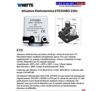 Watts Cazzaniga ETE220BO attuatore elettrotermico valvola zona VU 220v