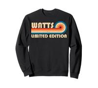 Watts Surname Retro Vintage 80s 90s Birthday Reunion Felpa