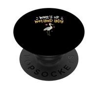 Watt's Up Wetland Lady Sandhill Crane Ornitologia Uccello Nerd PopSockets PopGrip Adesivo