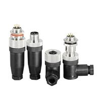 WATTSBVD Connettore sensore M12 IP67 Impermeabile Maschio e Femmina accoppiamento filettato a Vite 3 4 5 8 12 Pin Tipo A Angolo Elettrico(M12 Male PG9,8P)