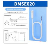 WATTSBVD Sensore Magnetico del Cilindro a 2 Fili. Modo elettronico Senza Contatto, rilevamento del Movimento del pistone. Lunga Durata.(DMSE020)