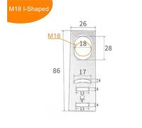 WATTSBVD Staffa di Supporto for Guida DIN C45 da 35 mm for Amplificatore di commutazione sensore M3 M4 M6 M8 M12 M18 E3X-NA11 Installazione di prossimità(I-Shaped Bracket M18)