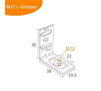 WATTSBVD Staffa di Supporto for Guida DIN C45 da 35 mm for Amplificatore di commutazione sensore M3 M4 M6 M8 M12 M18 E3X-NA11 Installazione di prossimità(L-Shaped Bracket M12)