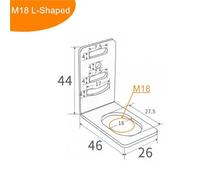 WATTSBVD Staffa di Supporto for Guida DIN C45 da 35 mm for Amplificatore di commutazione sensore M3 M4 M6 M8 M12 M18 E3X-NA11 Installazione di prossimità(L-Shaped Bracket M18)