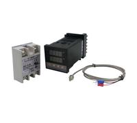 WATTSBVD Termostato regolatore di Temperatura PID Digitale REX-C100 Sonda termocoppia Tipo K Relè SSR for Il Controllo della Temperatura del riscaldatore(40DA Set)