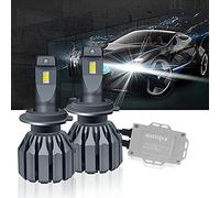 wattstar Kit conversione lampadine LED, 64W Super Bright Hi/Lo Lampada frontale con ventola, IP67 Flip Chip 9600 LM 6500K Bianco 2-Pack (6500K-S19-D-H7, S19-H7(CANBUS))