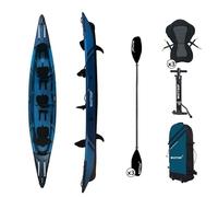 Wattsup, Kayak Gonfiabile, Gamma Torpedo 3 posti, 476x80 cm (15'6''x31'), 100% Alta Pressione, Dropstitch, Pacchetto Completo: Pagaie Doppie Sedili Pompa Borsa da Trasporto, Fino a 235 kg, Blu