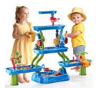 WATUDOU Tavolo d'acqua per bambini dai 3 ai 5 anni e 4 agli 8 anni, tavolo da acqua a 5 livelli con ricco set di attività, giochi sensoriali estivi per esterni, spiaggia, esterni, backgard, giocattoli