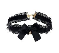 WaTudouYe Elee Collana Girocollo in Pizzo con Fiocco, Collana Gotica, Collana con Campanelle, Vintage, Collana Corta, Gioielli in Pizzo, Collana Girocollo per Ragazze e Donne Sexy