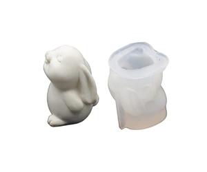 WaTudouYe Stampo per candele a forma di coniglietto, silicone, aromaterapia, strumento fai da te, forma per candela profumata, regalo per compleanni e Natale