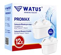Watus Filtri Compatibili con BRITA Maxtr e Maxtra, Maxtra Pro/Plus (12) | Filtro dell'acqua di ricambio per Brita Style, Marella, Elemaris, riduce piombo, cloro, metalli pesanti e calcare nell'acqua
