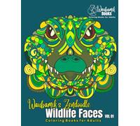 Waubamik's Zendoodle: Wildlife Faces Vol 1 Coloring Book for Adults: How do you doodle? Find your zen with shading, patterns and coloring black line doodles!