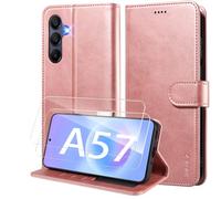 WAURZ Cover a Libro per Samsung Galaxy A57 5G,Oro Rosa