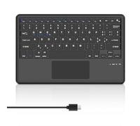 WAVATA Tastiera Bluetooth con Touchpad per iPad Air 13/Pro 12.9, Samsung/Xiaomi/Redmi Pad, Ricaricabile Tastiera Wireless per Tablet iOS/Windows/Android, Ultra Sottile, Layout QWERTY, Nero