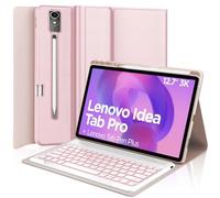 WAVATA Tastiera per Lenovo Idea Tab Pro 12.7" 2025 con Retroilluminata, Custodia Tastiera per Lenovo Idea Tab Pro 2025 Magnetica Staccabile QWERTY Layout Bluetooth Italiano, Rosa