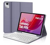 WAVATA Tastiera per Lenovo Tab M11 2024 11 Pollici, TB330/TB331, Custodia Tastiera per Lenovo Tab M11 Magnetica Bluetooth Staccabile Cover Tastiera QWERTY Layout, Viola