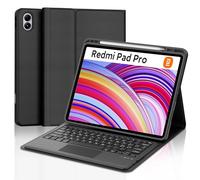 WAVATA Tastiera per Redmi Pad Pro 12.1 Pollici 2024/Xiaomi Poco Pad 12.1 con Touchpad, Custodia Tastiera per Xiaomi Redmi Pad Pro Magnetica Staccabile Bluetooth Italiano QWERTY Layout, Nero