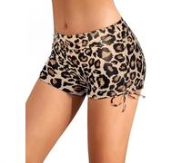 WAVDSYB Swim Shorts Women Boyshort Swim Bottoms Tummy Control Bathing Suit Bottoms Tankini Swimsuit Board Shorts(Leopard,S)