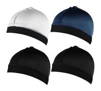 Wave Cap 4 pezzi Durag in seta per uomo bordo elastico Durag in seta al latte con corona compressione moda traspirante per feste riunioni di famiglia e uscite informali
