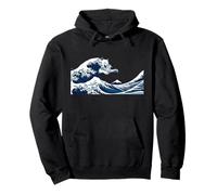 Wave Cat Parody Japanese Art Ocean Felpa con Cappuccio