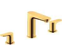 Wave Duravit, robinetterie de lavabo à 3 trous, saillie 129 mm, avec garniture découlement, WA1060005034, WA1060005034, Colorazione: Oro lucido
