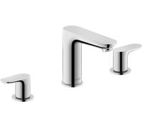 Wave Duravit, robinetterie de lavabo à 3 trous, saillie 129 mm, avec garniture découlement, WA1060005070, WA1060005070, Colorazione: acciaio inossidabile spazzolato