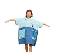 WAVE HAWAII Kids-Poncho da surf per corpi da 90 - 150 cm, 100% cotone ecologico, in velluto, per nuoto, spiaggia, surf, poncho da doccia